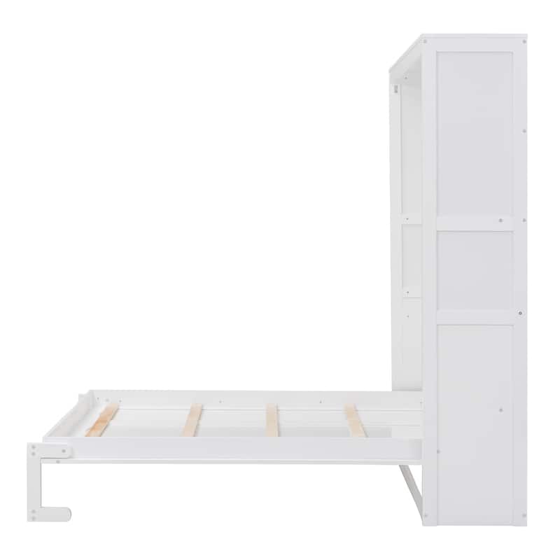 Full Size Murphy Bed Wall Bed with Shelves