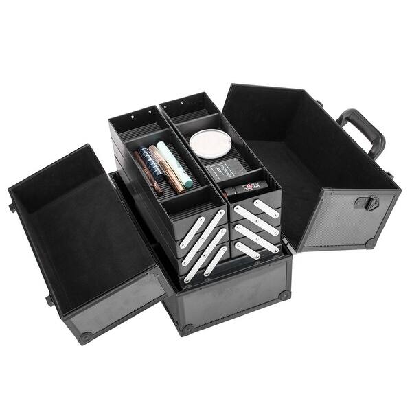 Shop 6 Trays Cosmetic Cases Makeup Storage Organizer Box Black Overstock 31143590