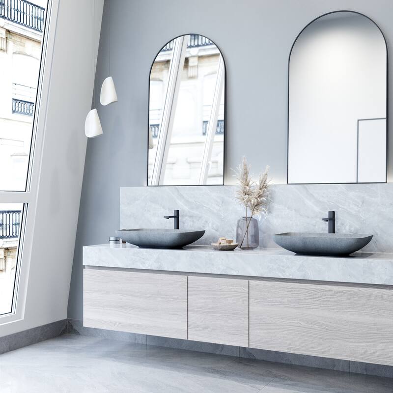 Vigo Concreto Stone 14-9/16" Rectangular Concreto Stone Vessel