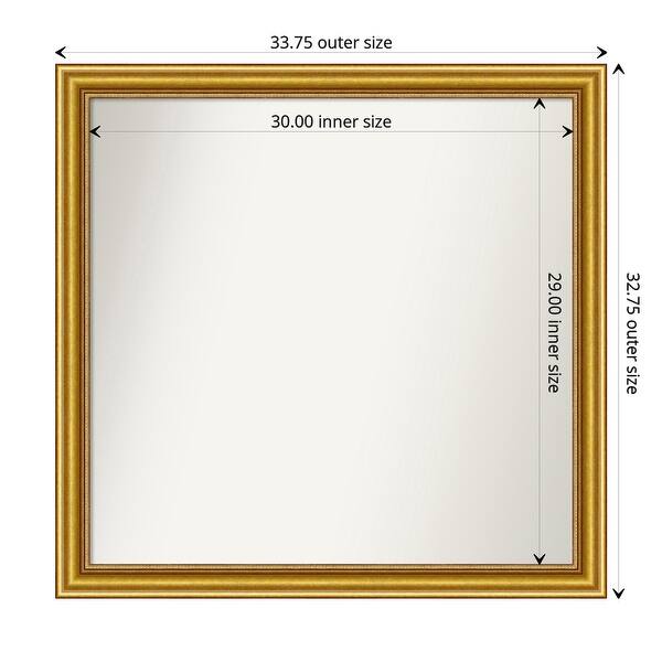 dimension image slide 97 of 139, Townhouse Gold Framed Non-Beveled Custom Wall Mirror, Bathroom Vanity Mirror
