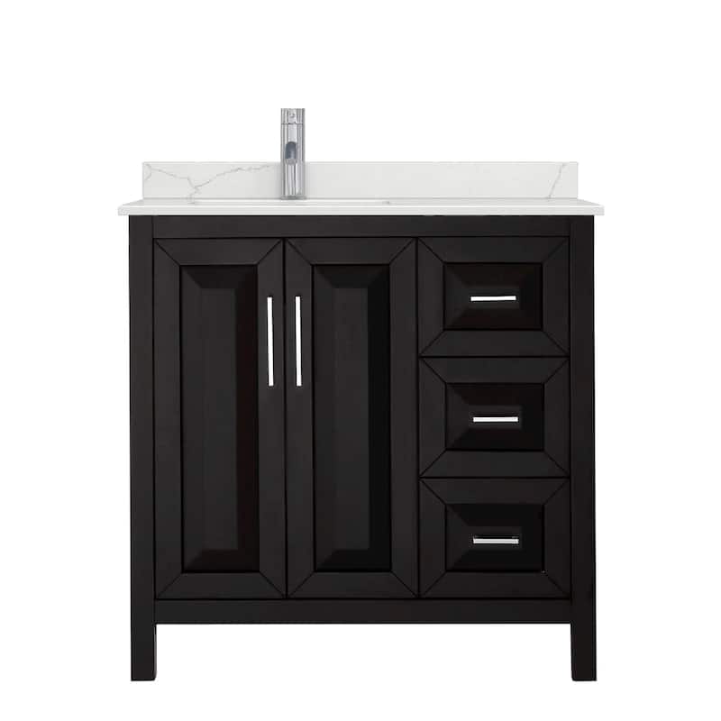 Daria 36-inch Single Vanity, Single Hole Quartz Top
