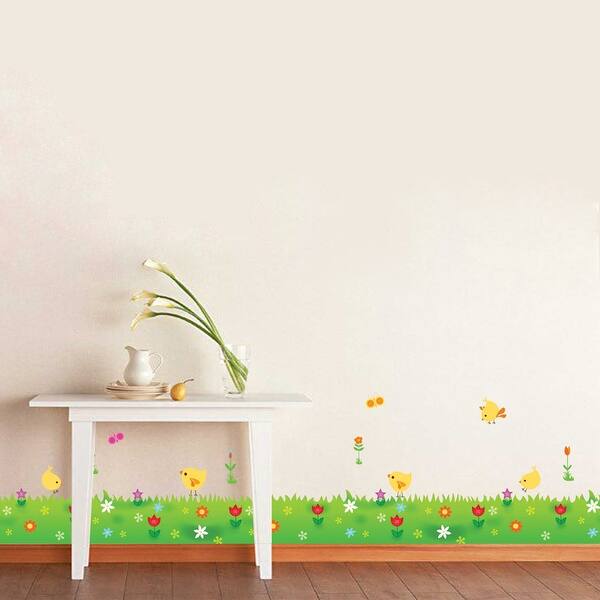 slide 2 of 4, Walplus Wall Sticker Decal Little Chick Grass Children Kids Room Decor