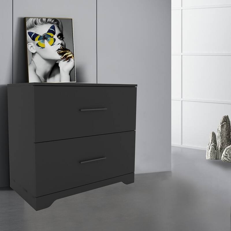 Modern Elegant Bedside Table With 2-Drawer