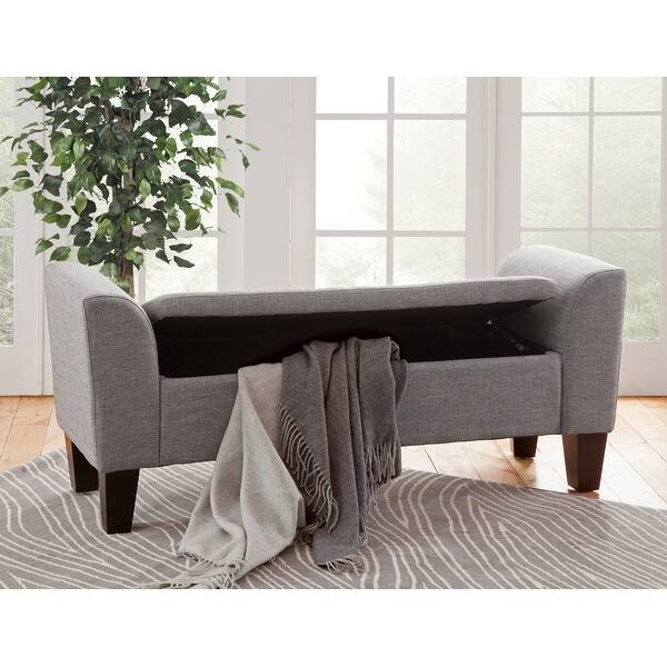 Upholstered Claire Storage Bench Overstock 12755197