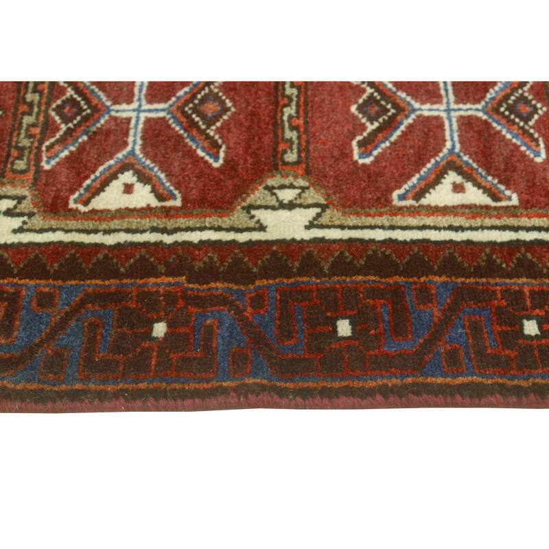 Noori Rug Fine Vintage Distressed Sayagul Red/Ivory Runner - 3'6" x 9'10"