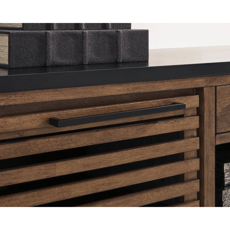 Signature Design by Ashley Kallari Warm Brown/Black Credenza - 66"W x 19"D x 28"H