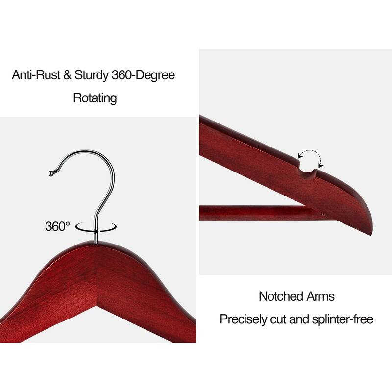 StorageWorks Wooden Clothes Hangers, Hangers for Coats, Shirts, Jackets, Pants, Suits