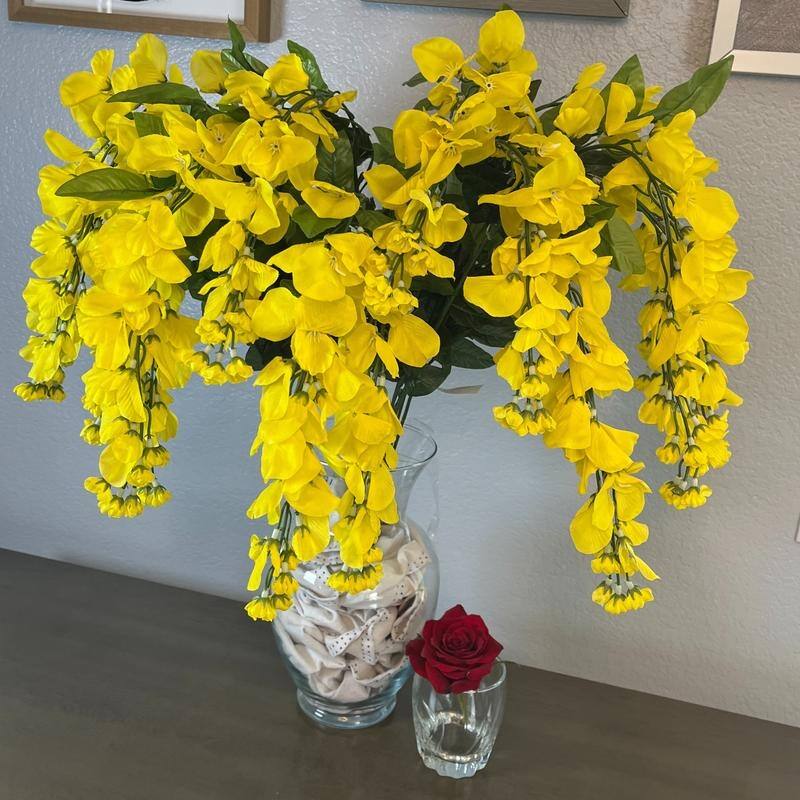 Faux Wisteria Flower Stems Bunch