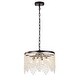 preview thumbnail 5 of 6, Black 4-Light Modern Stunning Crystal Pendant Lighting Fixture