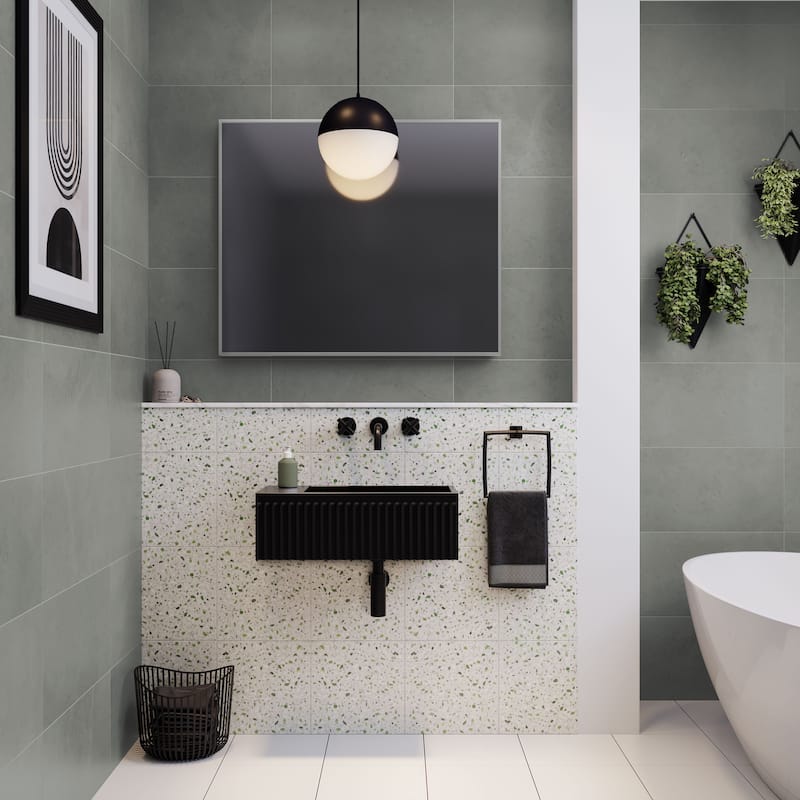 Limoges 24" Rectangle Wall-Mount Bathroom Sink In Matte Black - 11.8" x 23.75" 7.85"