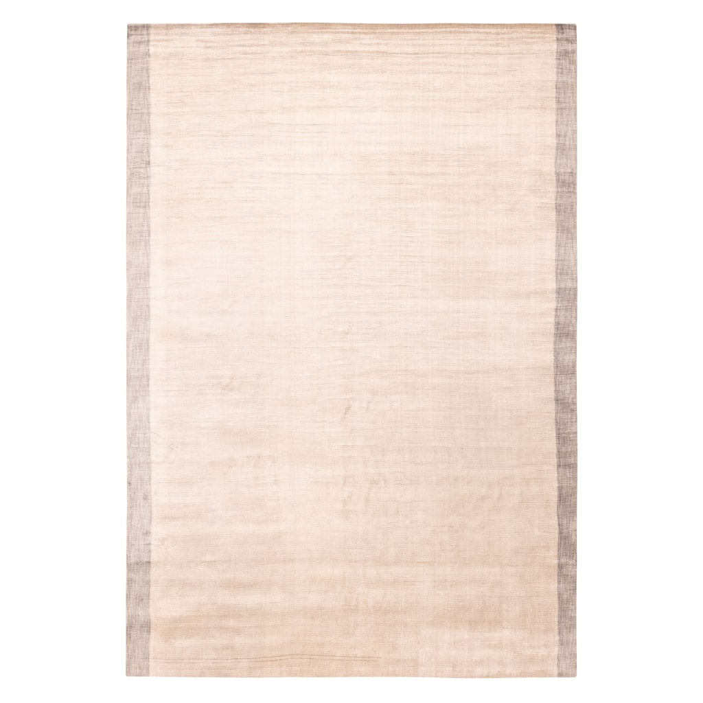 ECARPETGALLERY Hand Loomed Shimmer Light Grey Viscose Rug - 7'9 x 11'3