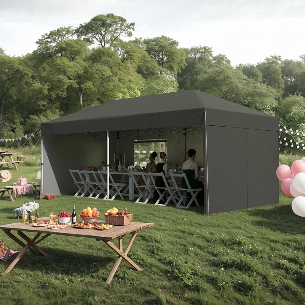 10X20 Pop Up Canopy Tent with 4 Sidewalls for Events, Parties, Camping