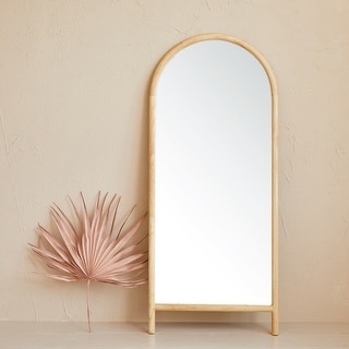 Mango Wood Framed Footed Floor Mirror - 30.0"L x 1.3"W x 70.0"H