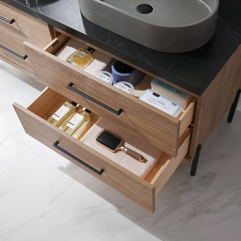 Trento Bath Vanity with Sintered Stone Top with Concrete Sink (O)