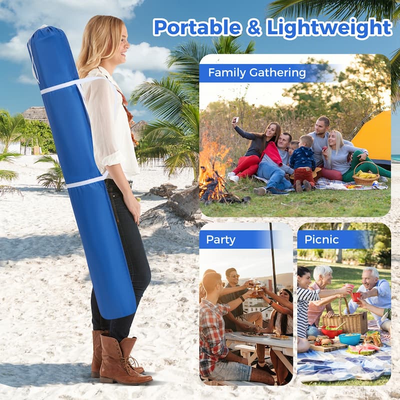 Costway UPF 50+ Beach Tent 6.6ft x 6.6ft Beach Cabana with Folding - See Details