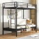 preview thumbnail 6 of 9, Twin Over Futon Bunk Bed with 2 Ladders and Safety Guardrails-Black