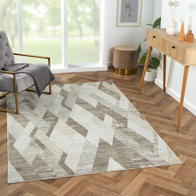 Sevita Gray Modern Contemporary High-Low Textured Indoor Area Rug