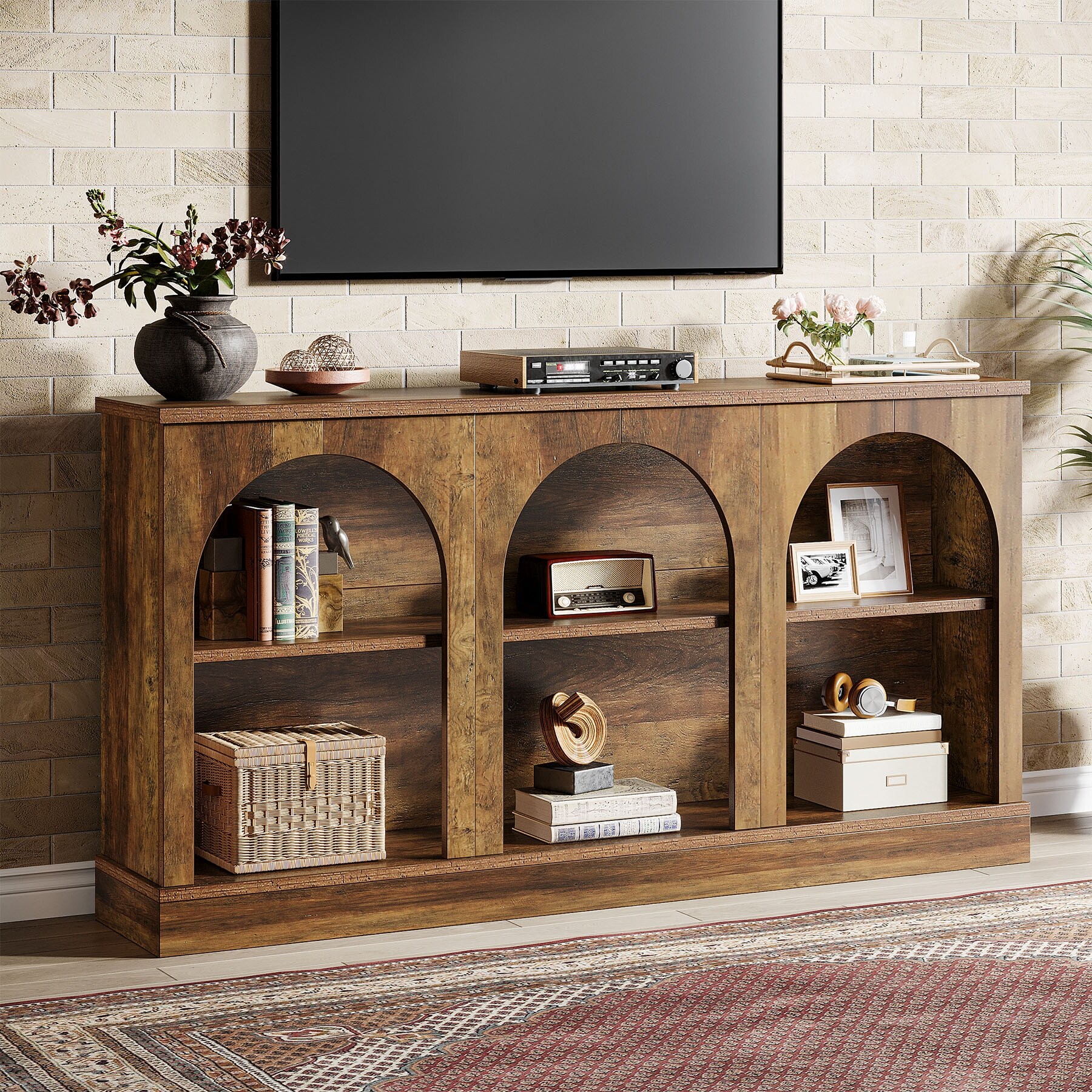 TV Stand for 55/60/65 Inch TV, Farmhouse Country