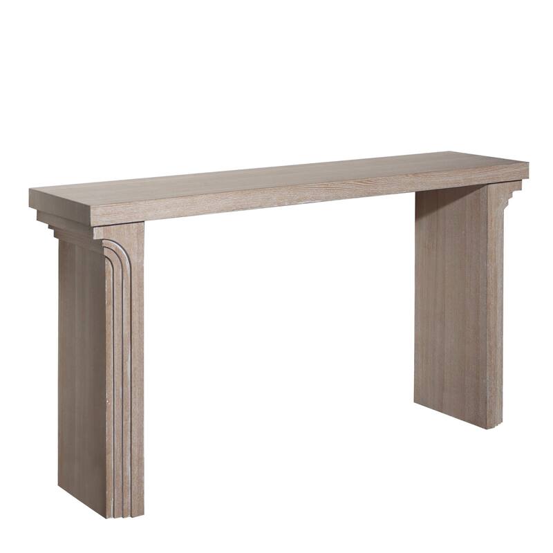 58" Engineered Wood Console Table with Slim Base