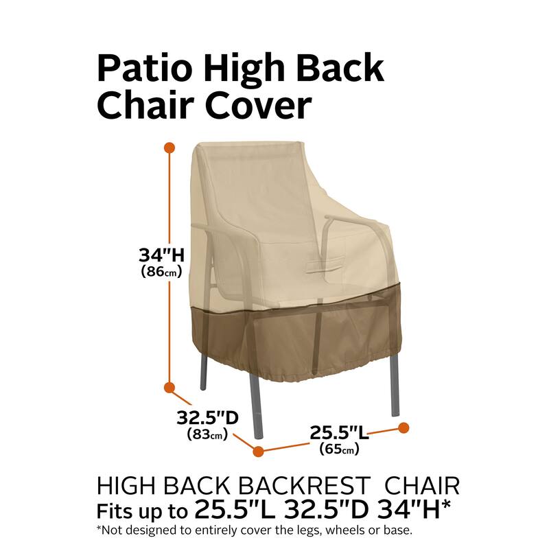 Classic Accessories Veranda Water-Resistant 25.5 Inch High Back Patio Chair Cover