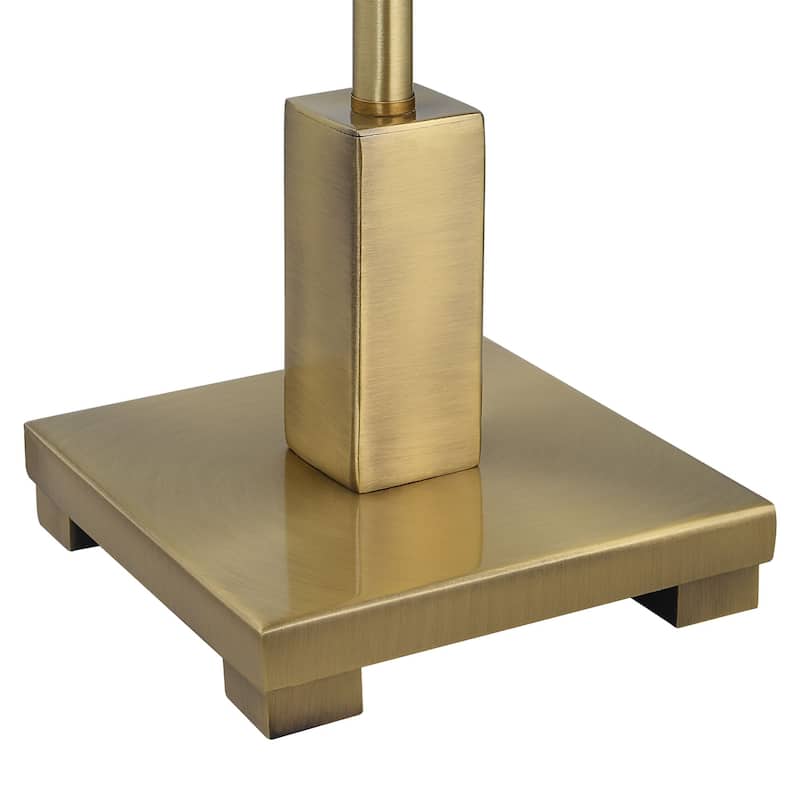 Slender Buffet Table Lamp with Empire Shade - 36.5" - Brass Tone