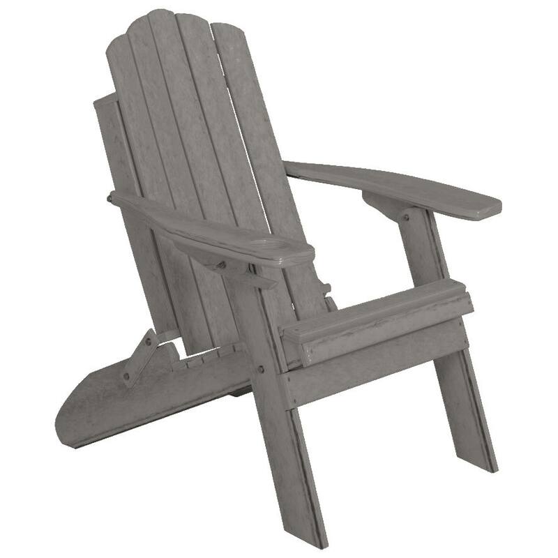 Country Classics Collection Poly Lumber Folding Adirondack Chair - Driftwood Gray