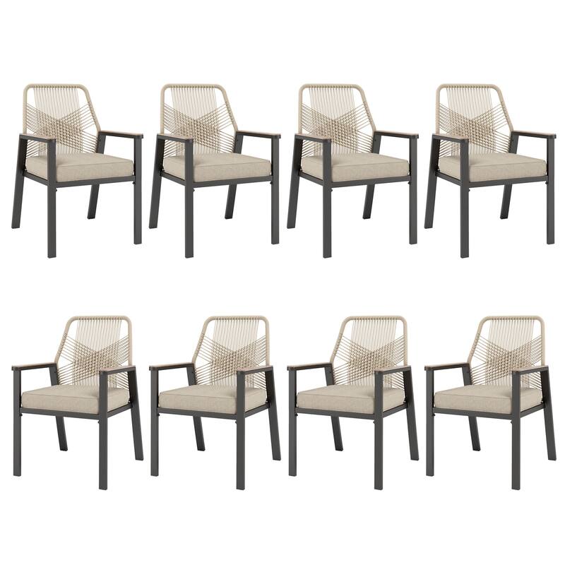 MAISON ARTS Outdoor Dining Chairs Set with Cushions - 8-piece Standard Chair