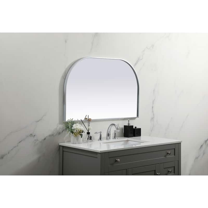 Indigo Home Metal Frame Arch Mirror 39x24 Inch