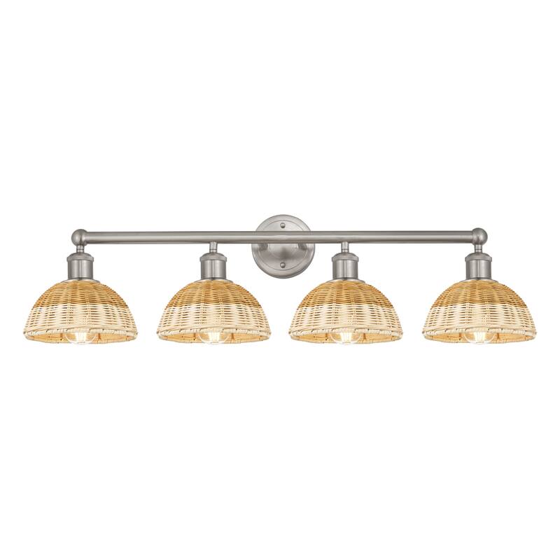 Innovations Lighting Endless Possibilities Edison - Bristol Natural II - 4 Light 35" Bath Vanity Light - Brushed Satin Nickel/Natural