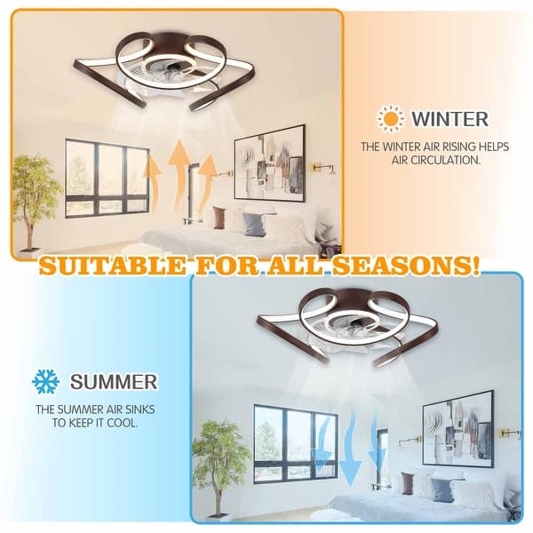Black Ceiling Fans With Lights - 36" Flush Mount Low Profile Ceiling Fan With Remot