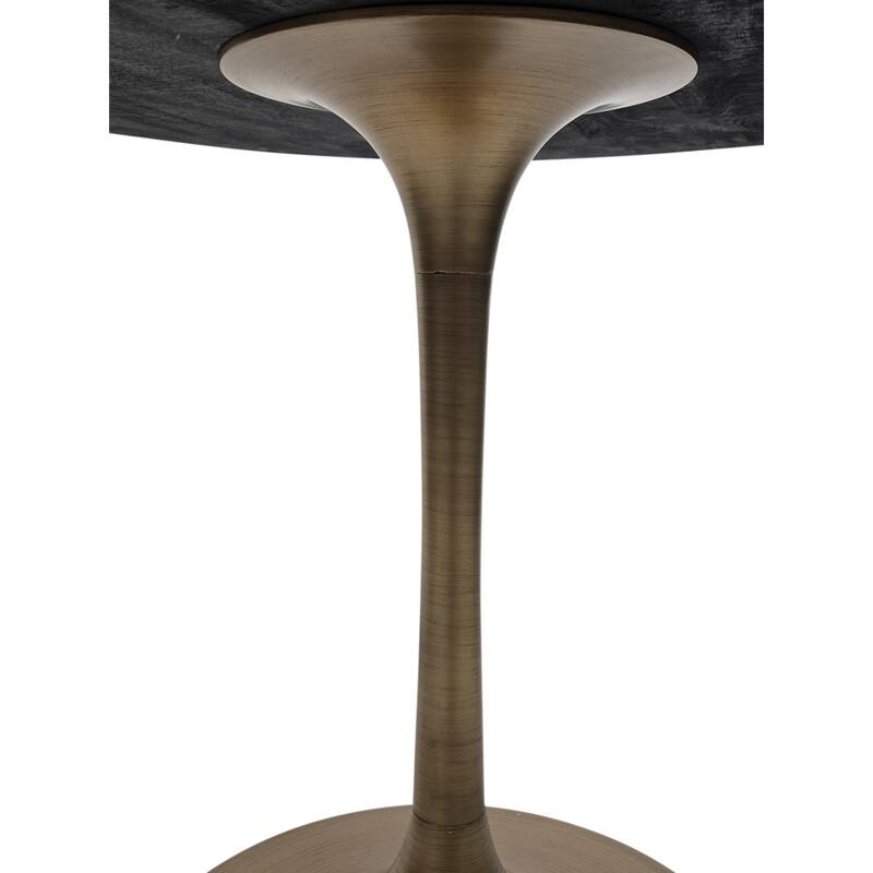 Wooden Round Dining Table - 40" - Gray and Gold