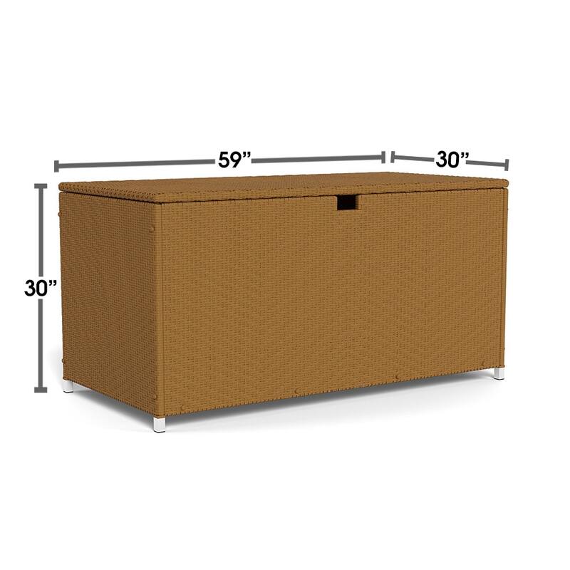 Large Outdoor Resin Wicker Storage Box with Waterproof Lid