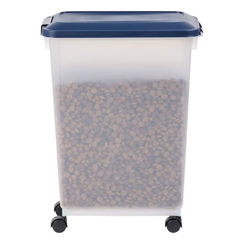 Airtight Mobile Pet Food Storage with Removable Casters and Scoop