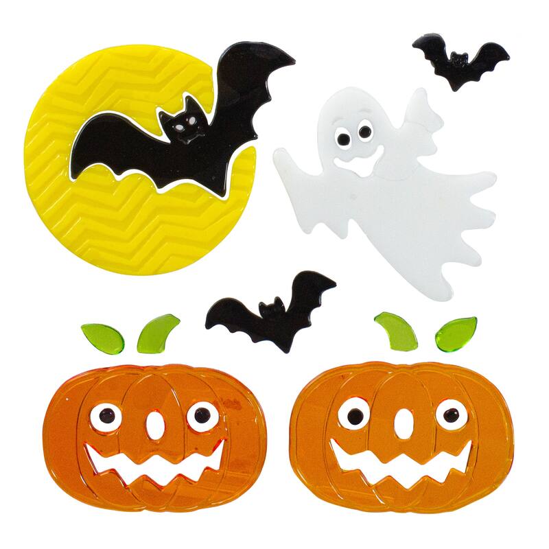 11-Piece Ghost and Pumpkin Halloween Gel Window Clings