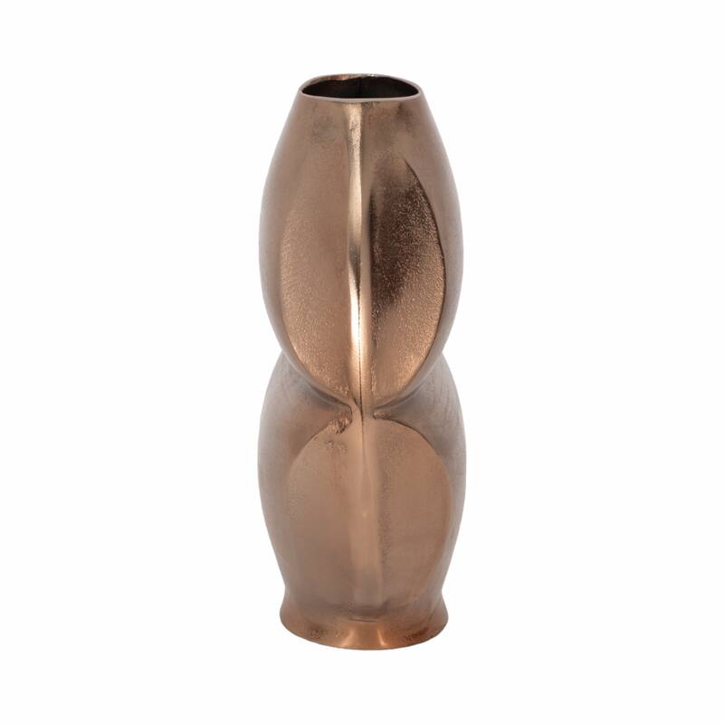 Metal Byram Slit Design Decorative Vase - Champagne, 14 in.