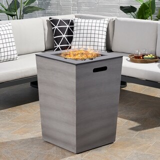 Langton Outdoor Modern 19.5-Inch Fire Column by Christopher Knight Home - 19.50" W x 19.50" L x 29.00" H