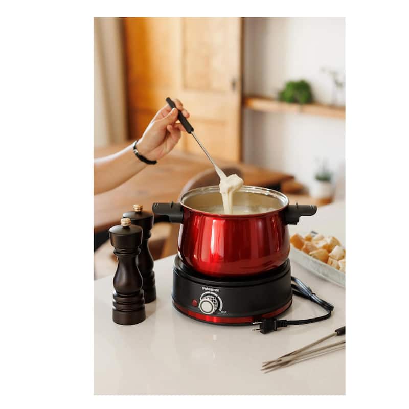 Swissmar Arolla Red Stainless Steel Electric 3-in-1 Fondue Set