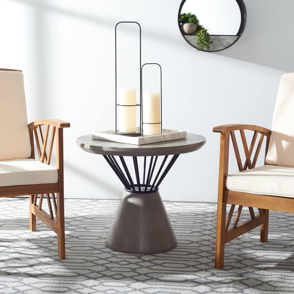 SAFAVIEH Outdoor Abelle Concrete Coffee Table - 23.62" x 23.62" x 19.88" - 24Wx24Dx20H