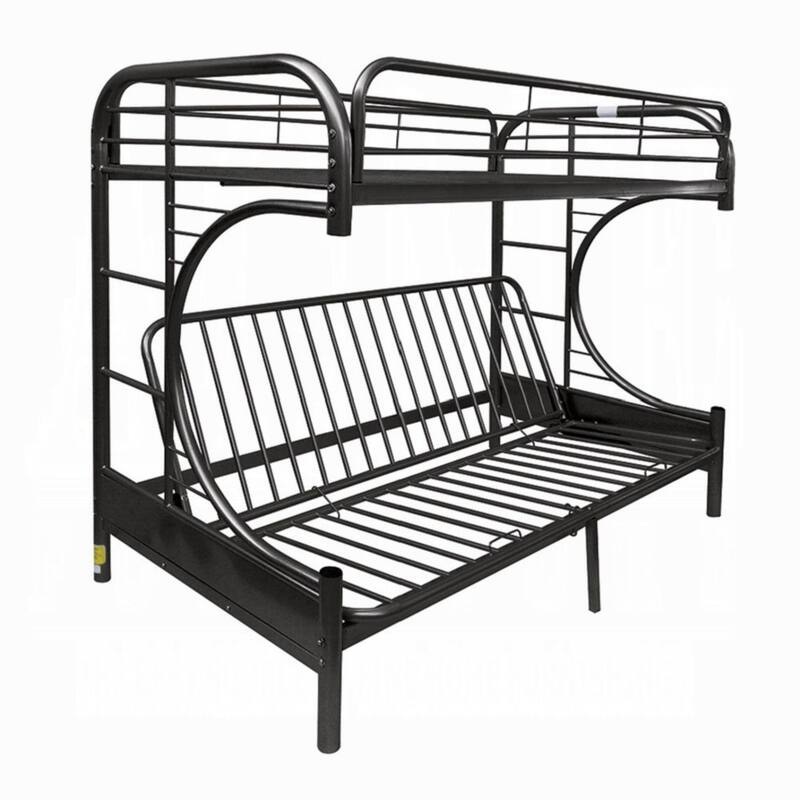 Metal Twin over Full Size Futon Bunk Bed , Black