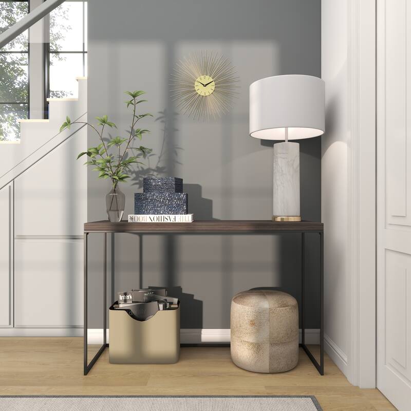 Gold Metal Starburst Decorative Wall Clock with Black Accents