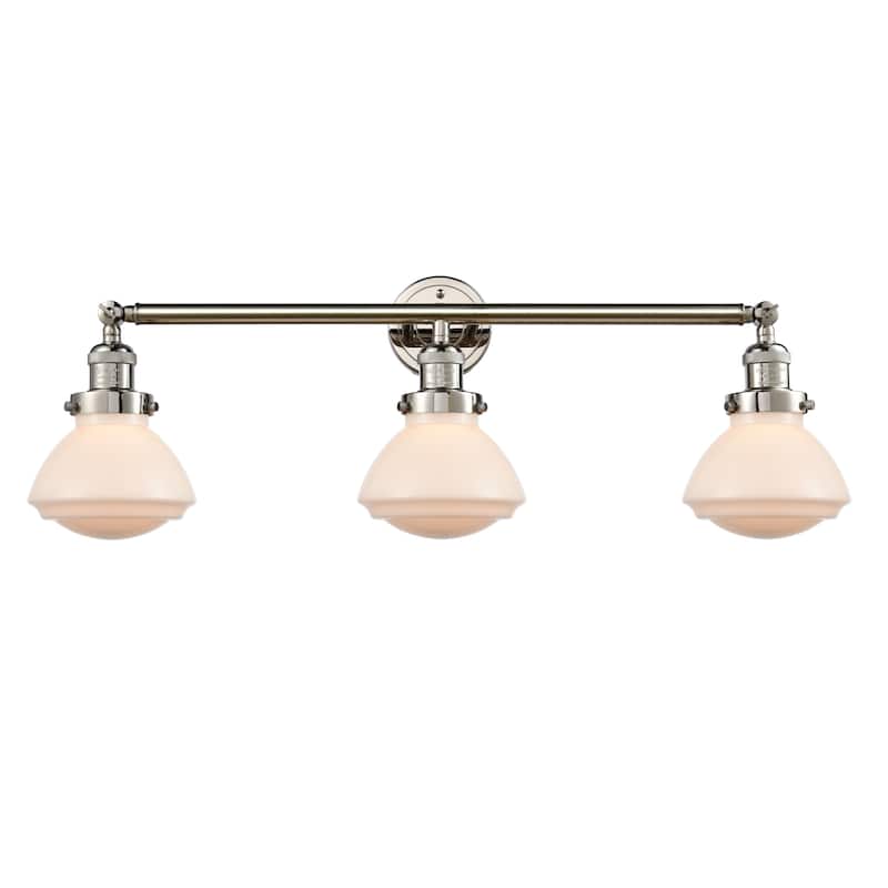Innovations Lighting Olean 3 Light 31" Wide Bathroom Vanity Light - Polished Nickel / Matte White
