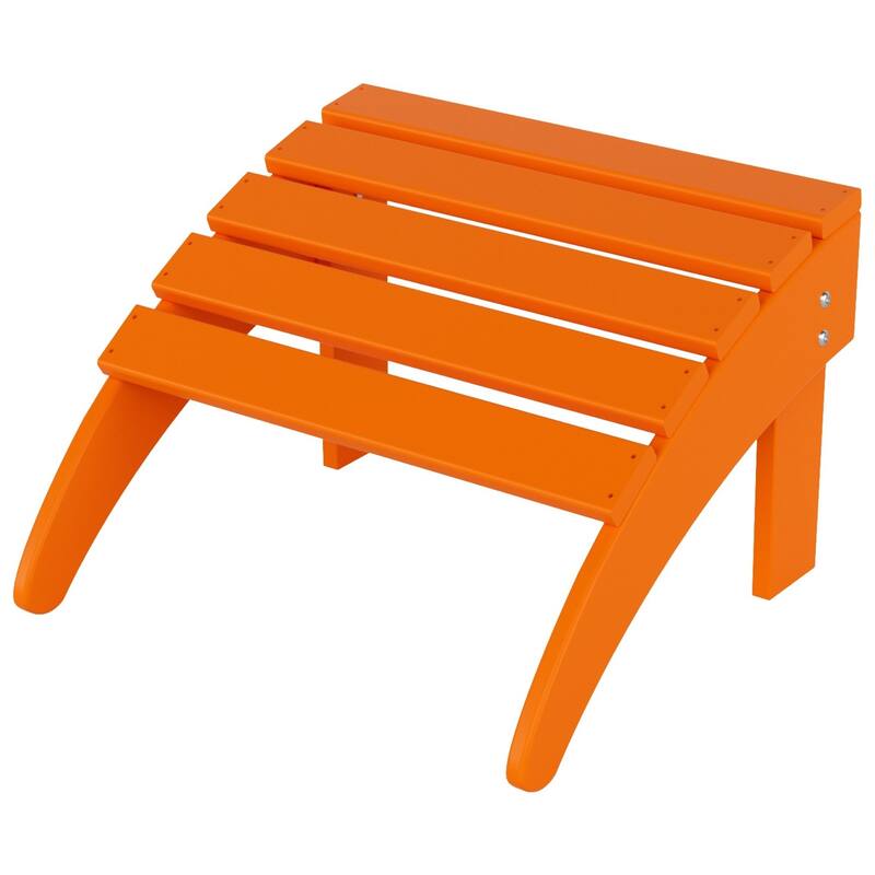 POLYTRENDS Laguna Eco-Friendly All-Weather Outdoor Patio Foldable Adirondack Chair Ottoman