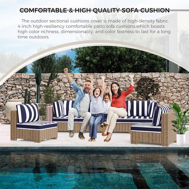 14 Piece Outdoor Furniture Replacement Cushions,Patio Seat Cushions