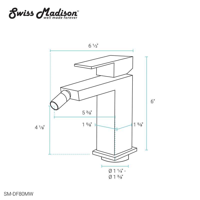 Swiss Madison SM-DF80 Concorde 2.2 GPM Single Hole Bidet Faucet with