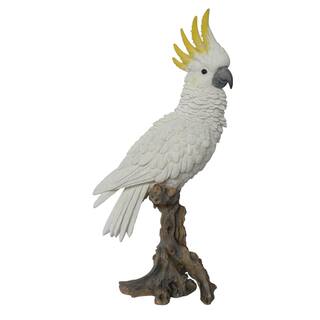 Cockatoo on Branch Outdoor Garden statue - 15"
