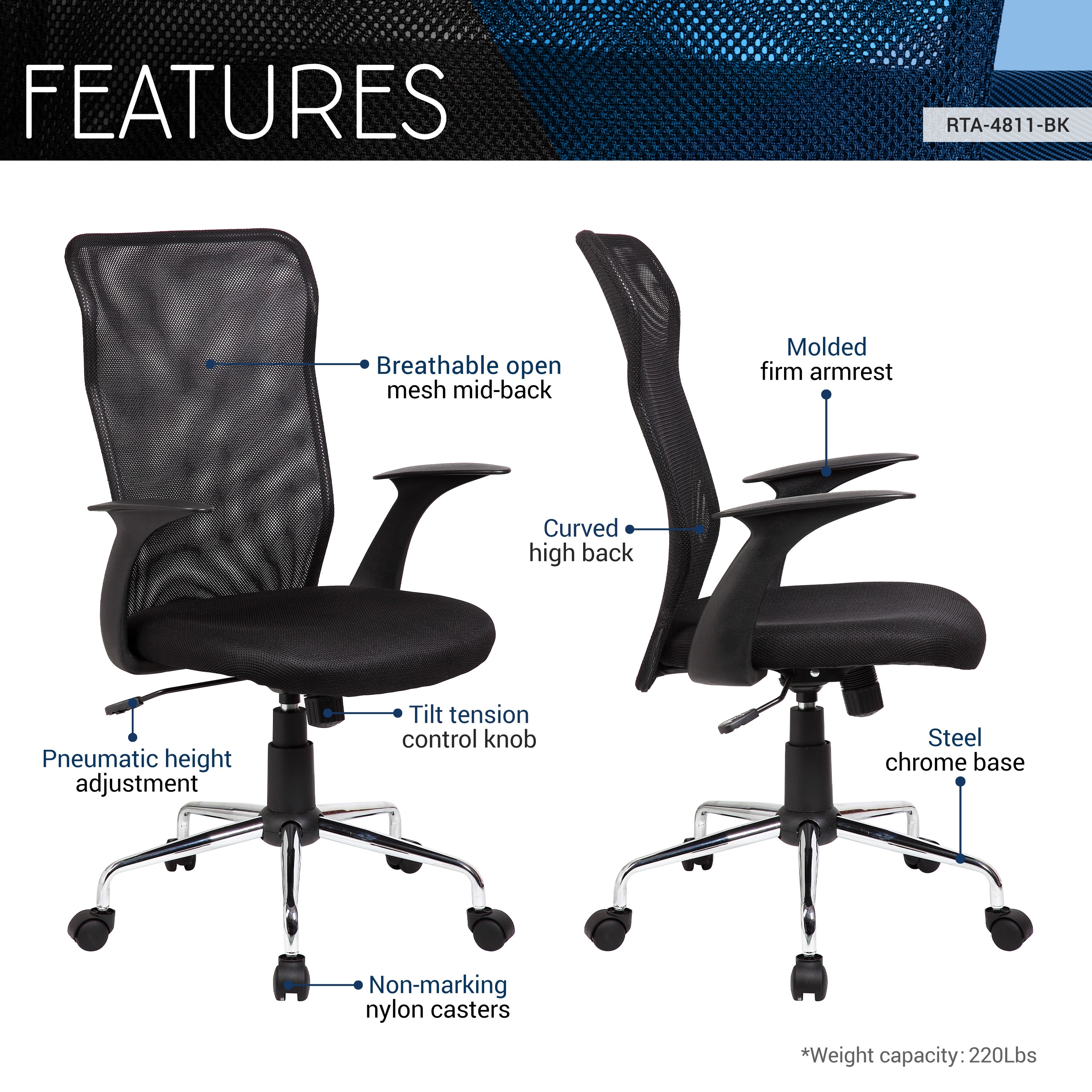 Finchley medium best sale back chair black