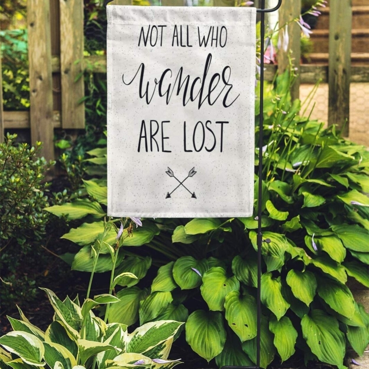 Shop Text Modern Lettering Inspirational Travel Quote Not All Who Wander Are Lost Abstract Garden Flag Decorative Flag House On Sale Overstock 31333781