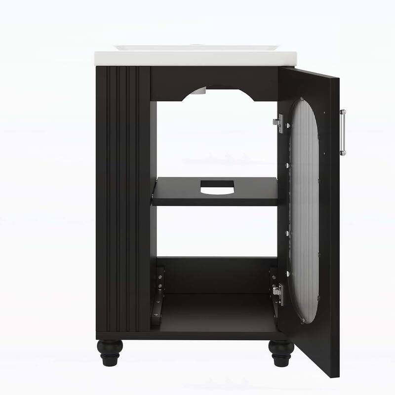 Bathroom Vanity Cabinet with Sink,with Two-tier Shelf,Adjustable Shelf