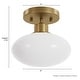 preview thumbnail 4 of 4, Hunter + Jasmine Roth Getty Luxe Gold Cased White Glass 1-Light Flush Mount Ceiling Light - Transitional, Modern