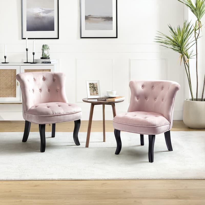 Christi Vibrant Tufted Velvet Upholstered Accent Chairs Set of 2 by HULALA HOME